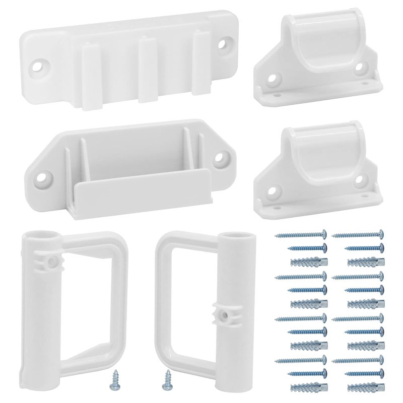 KISKIZ Retractable Baby Gate Replacement Parts Kit (White) Retractable Pet Gate Hardware Full Set Wall Mounting Accessories with Brackets Anchors and Screws Baby Gate Accessories Retractable Dog Gate - Image 1